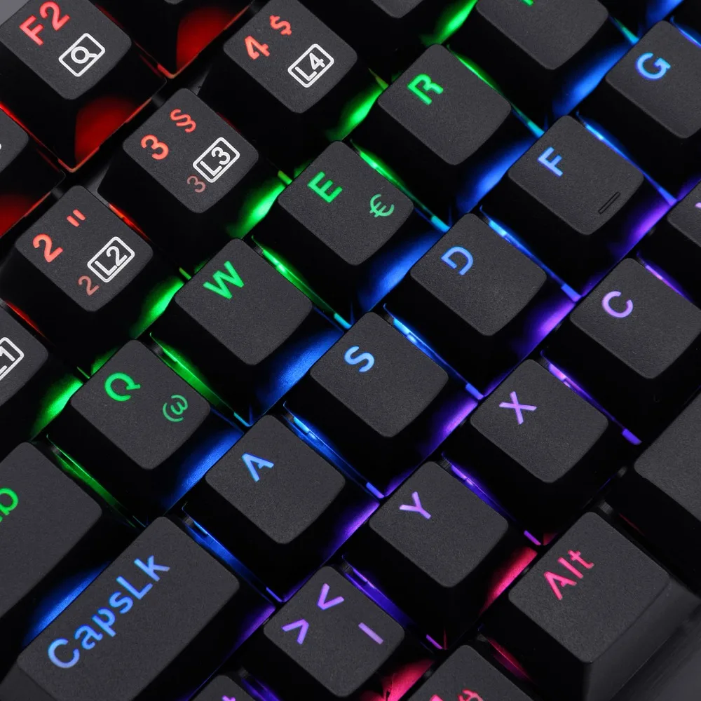 E-YOOSO Z-77 USB Проводная игровая механическая клавиатура эргономичный 88-замок для шкафов панель с Красочная светодиодная подсветка немецкая/французская версия