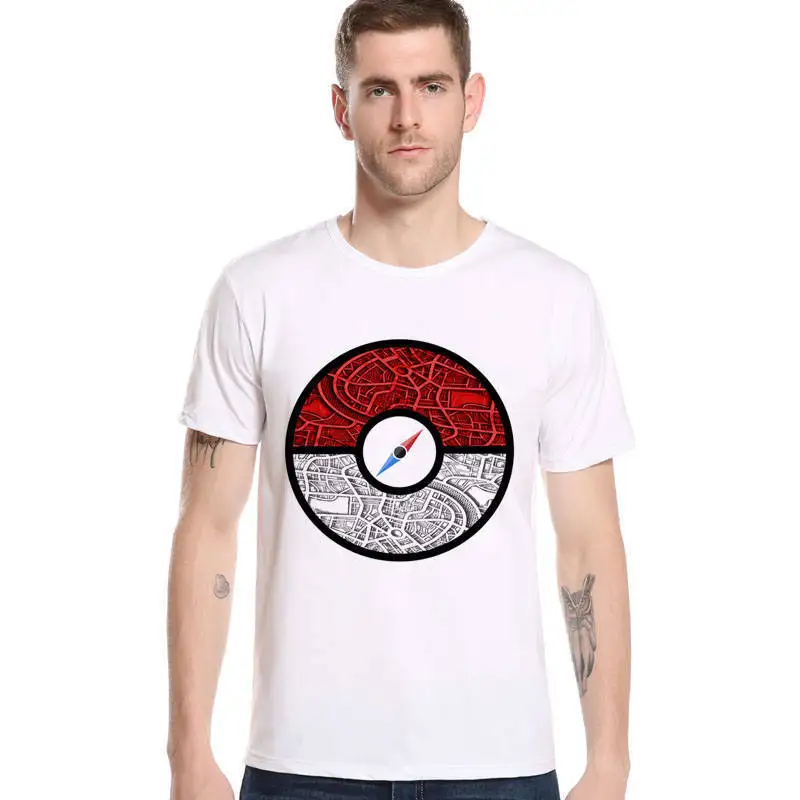 New Brand Fashion Men's T-shirts Pokemon Pikachu Harajuku Printed Tops Summer Cotton Short Sleeve O neck Punk Anime Top L1R6 | Мужская