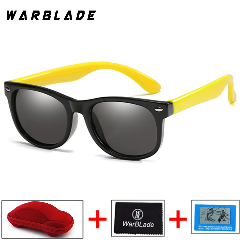 black yellow Nodare Детские поляризованные солнцезащитные очки TR90 кошачий глаз для мальчиков и девочек солнцезащитные очки силиконовые защитные очки для UV400 очки - Цвет линз: black yellow