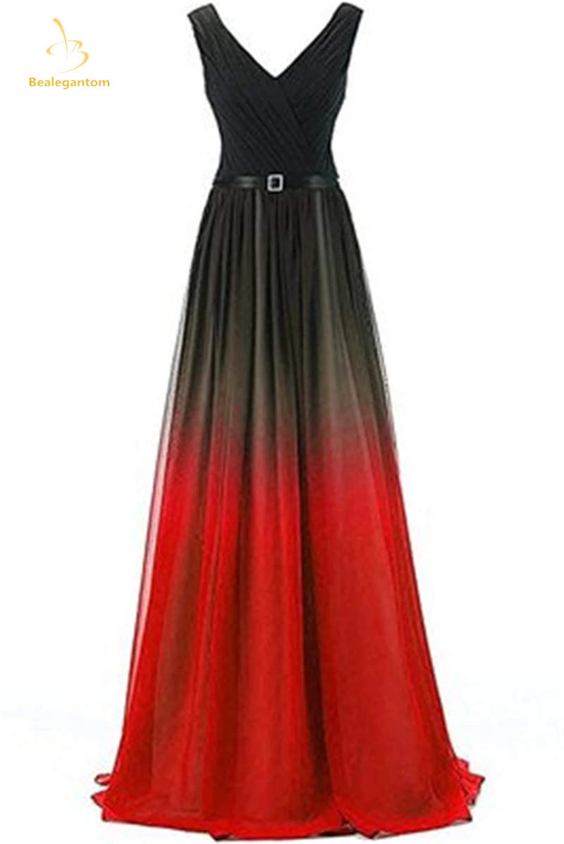 

Bealegantom 2019 New Sexy Gradient Long Chiffon Evening Dresses With Lace Up Formal Prom Party Gown Vestido Longo QA1562