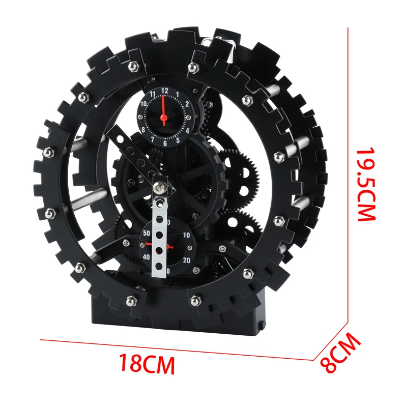 

2021 Best Selling Moving Gear Desk Clock Mechanical Gear Table Watch for Home Decoration Retro Vintage Reloj Despertador