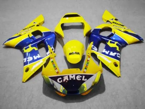 Желтый комплект синих обтекателей для YAMAHA YZFR6 98 99 00 01 02 YZF R6 1998 2000 2002 YZF600 ABS