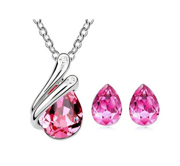 OMH оптовая продажа модные комплекты ювелирных изделий из 18 карат белого золота с