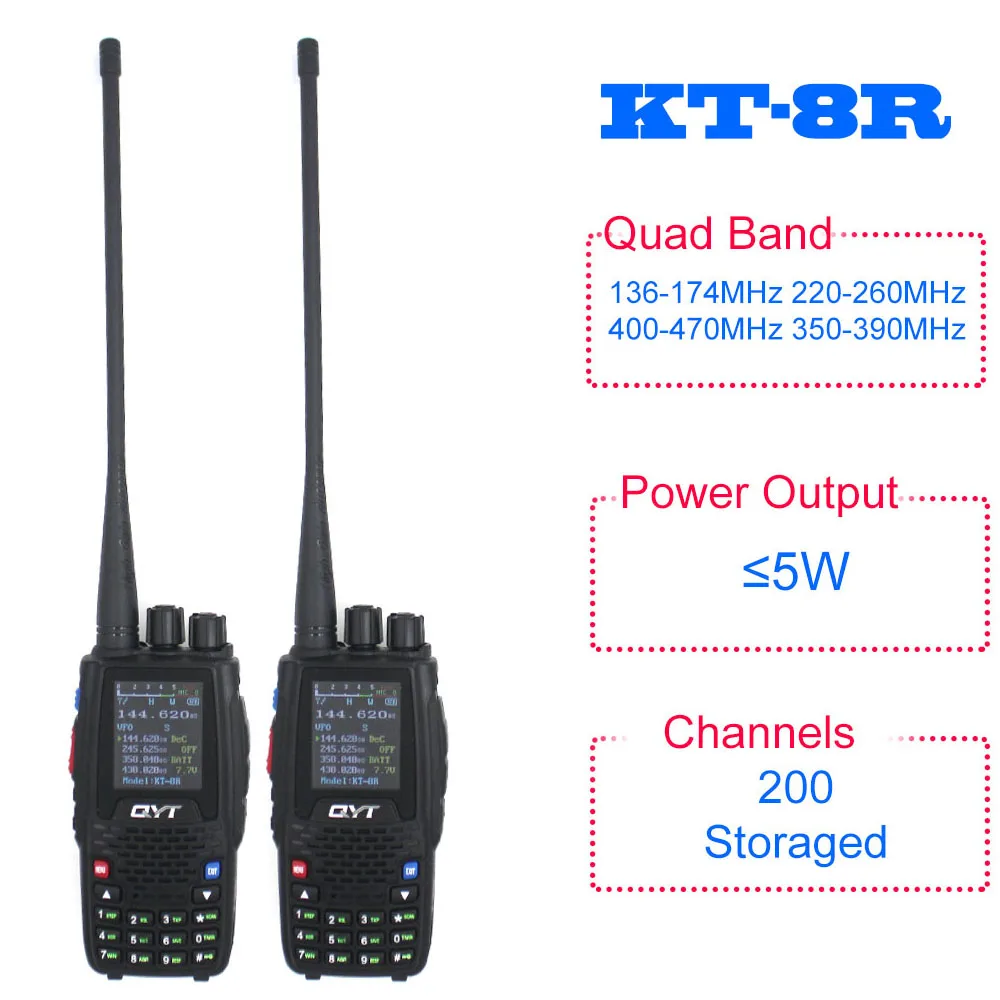 2 шт./лот Quad Band ручной двухстороннее радио KT 8R 4 band наружный домофон KT8R UV way S цветной