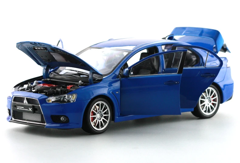 1:18 литья под давлением модель для Mitsubishi Lancer Evolution X 10 синий сплав игрушечный автомобиль миниатюрная коллекция подарки EVO X