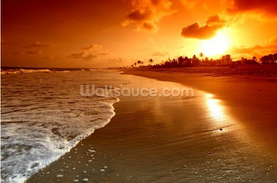 Обои Ландшафтные на заказ 3D-обои с изображением рассвета океана современные