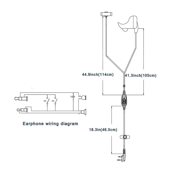 Retevis R-161 2 Pin слуховая косточка наушник палец PTT для Kenwood Retevis H777 RT81 Baofeng UV-5R TYT иди и болтай Walkie Talkie “иди и C9047A