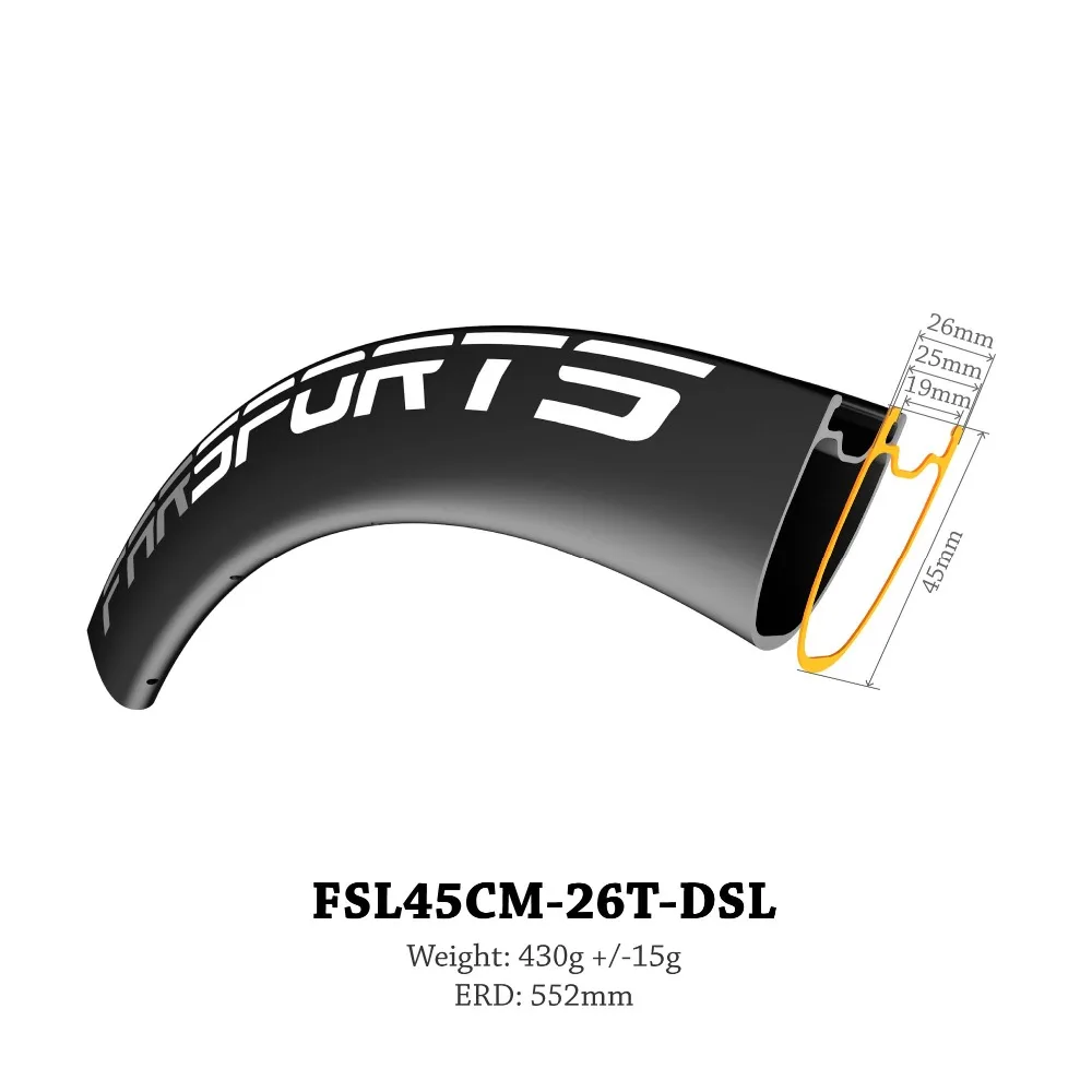 

2019 New arrival disc brake rims 35/45/40/50mm deep 26m wide, asymmetric design and 19mm inner wide, lightweight cyclocross rim