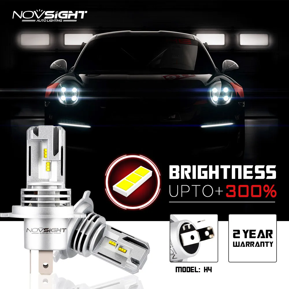 NOVSIGHT все в одном фар автомобиля H4 H7 H11 H8 светодиодный свет 55 Вт 10000LM 6000 К супер