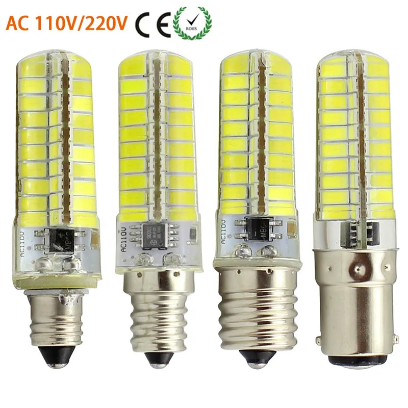 E14 E17 E12 BA15D Светодиодный лампа с регулируемой яркостью 110V 220V AC 3 Вт 80 светодиодный s