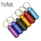 1 шт. Водонепроницаемый Алюминий Таблетки Коробка Чехол Бутылка Кэш наркотиков держатель брелок контейнер медицинский ящик для pastilleros металла