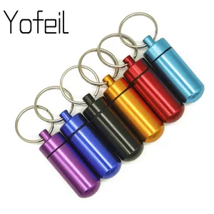 1 шт. Водонепроницаемый Алюминий Таблетки Коробка Чехол Бутылка Кэш наркотиков держатель брелок контейнер медицинский ящик для pastilleros металла