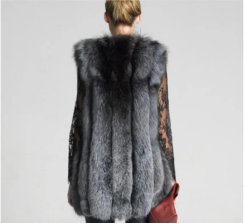 S/6Xl Женский Тонкий Повседневный Длинный жилет из искусственного меха шуба