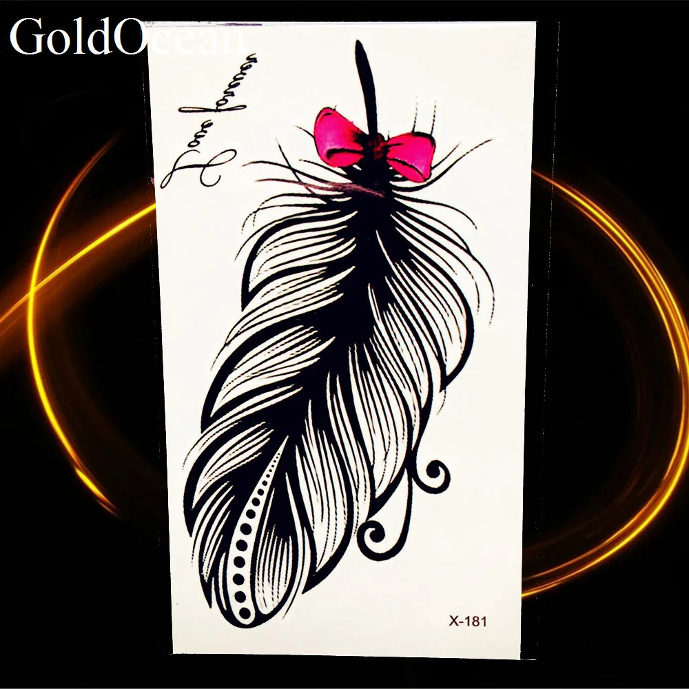 Little Plumage Henna Temporary Tattoo Indians Tribal Women Body Hands Art Sticker Black Leaf Tatoo Girl Arm Feather Birds |