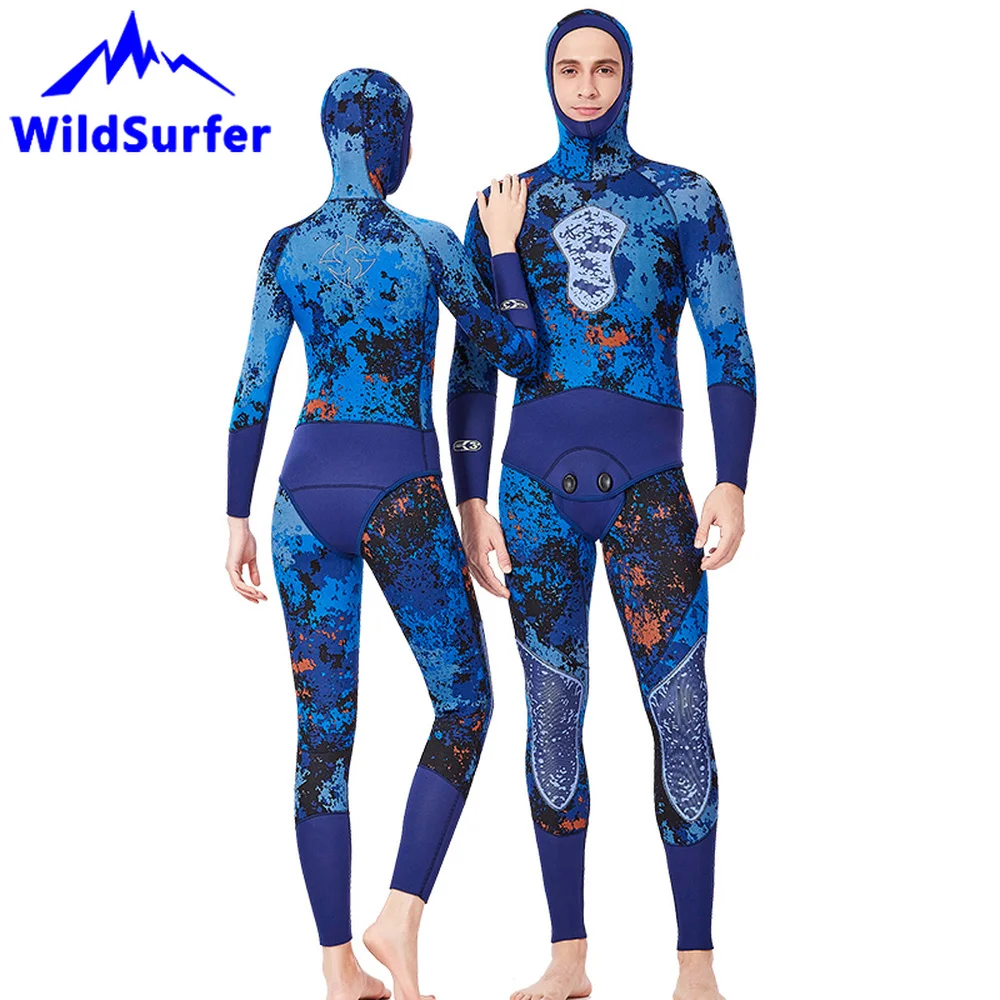 WildSurfer двухкомпонентные Гидрокостюмы 5 мм SCR неопрен зимние парные камуфляжные