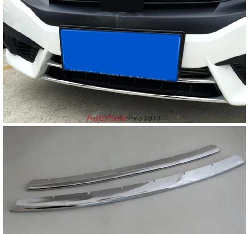 Для Honda Civic 10th Gen 4dr Sedan ABS хром пластик передний бампер Нижняя Центральная решетка