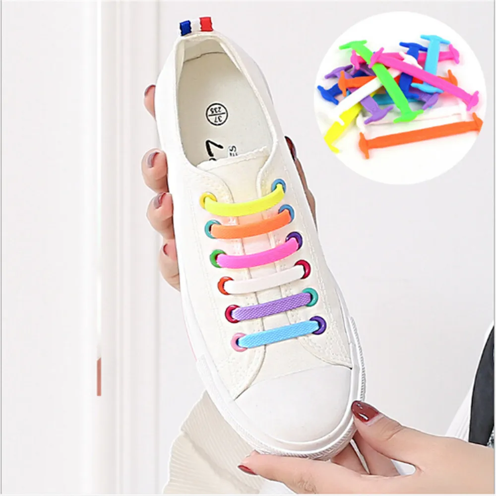 

New 16pcs Elastic Silicone Shoelaces For Shoes Special Shoelace No Tie Shoe Laces For Men Women Lacing Shoes Rubber Shoelace