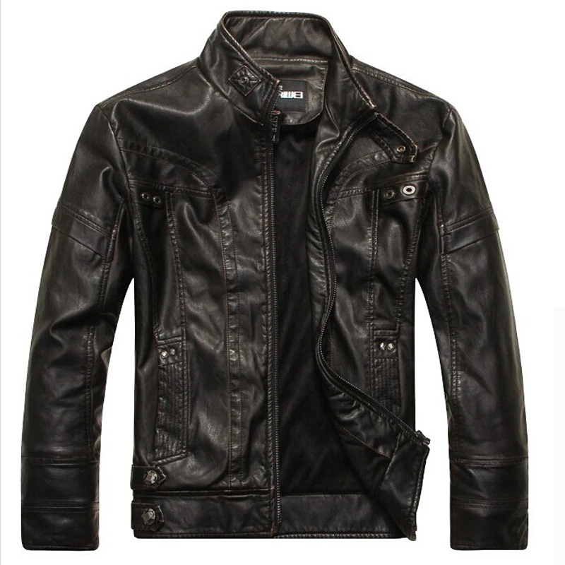 Новая модная брендовая куртка-пилот Мужская кожаная куртка осень-зима одежда Homens