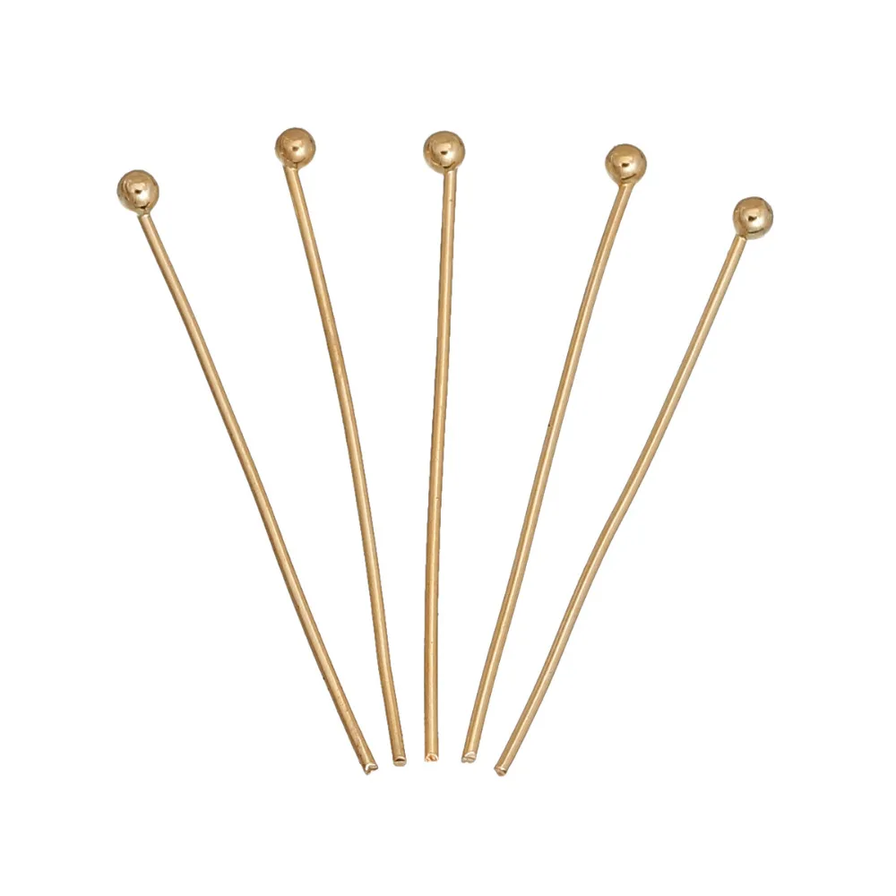 DoreenBeads сплав на основе цинка 14 K настоящий золотой цветной шарик шпильки для