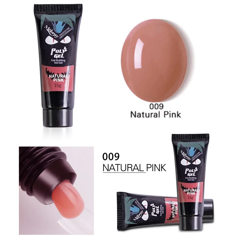 09 Natural Pink 15 мл УФ гель для ногтей кристалл желе строитель комплект расширение искусство ногтей поли Кристалл УФ СТРОИТЕЛЬ французский гвоздь Быстрое расширение инструмент - Цвет: 09 Natural Pink