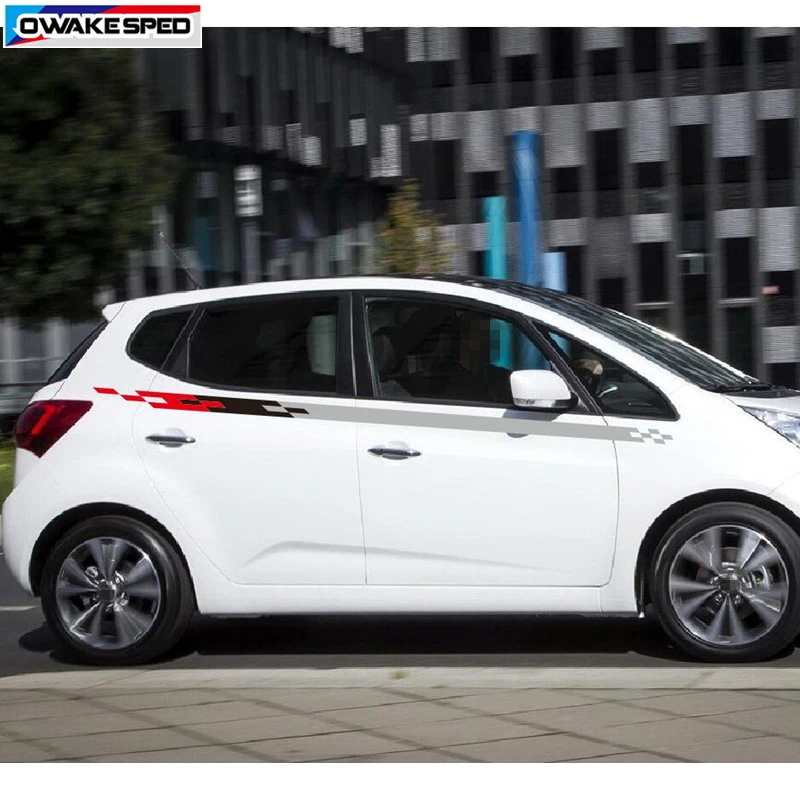 Наклейки для гоночных решеток KIA Venga Forte автомобильный Стайлинг полосы талии флаг