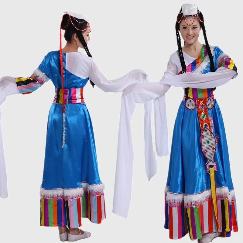 Новые танцевальные костюмы с длинным рукавом танцевальная одежда тибетского