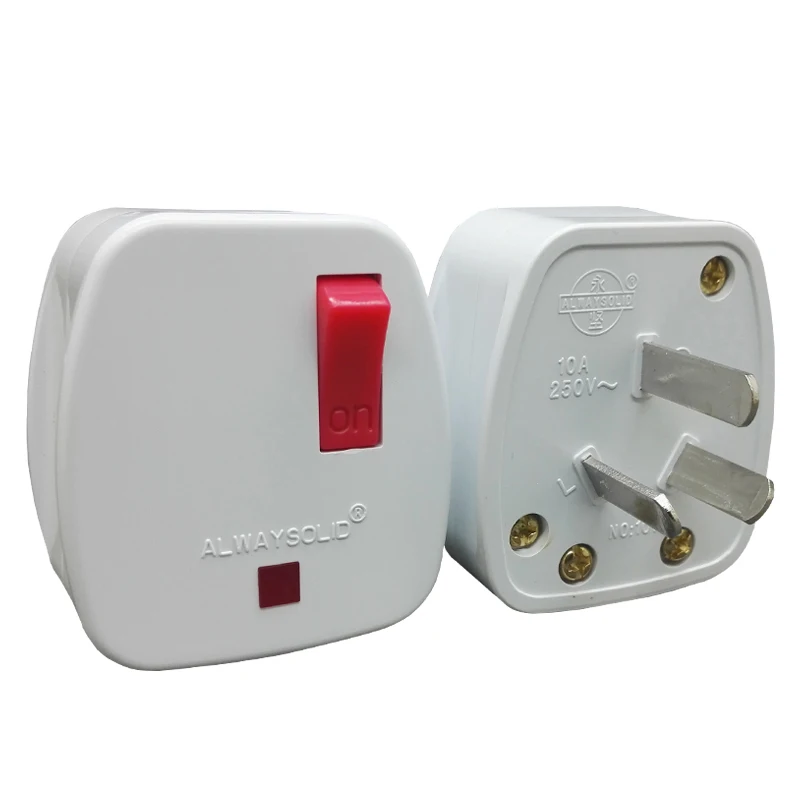 

5PCS AU Switch 250V 10A AC Power Plug With Switch Male Electrical Socket Connect Cord Adapter Removable Plug