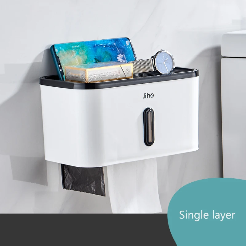 Single layer Простые двойные держатели для туалетной бумаги водонепроницаемый многофункциональный держатель для бумажных полотенец удобные прочные аксессуары для ванной комнаты - Цвет: Single layer
