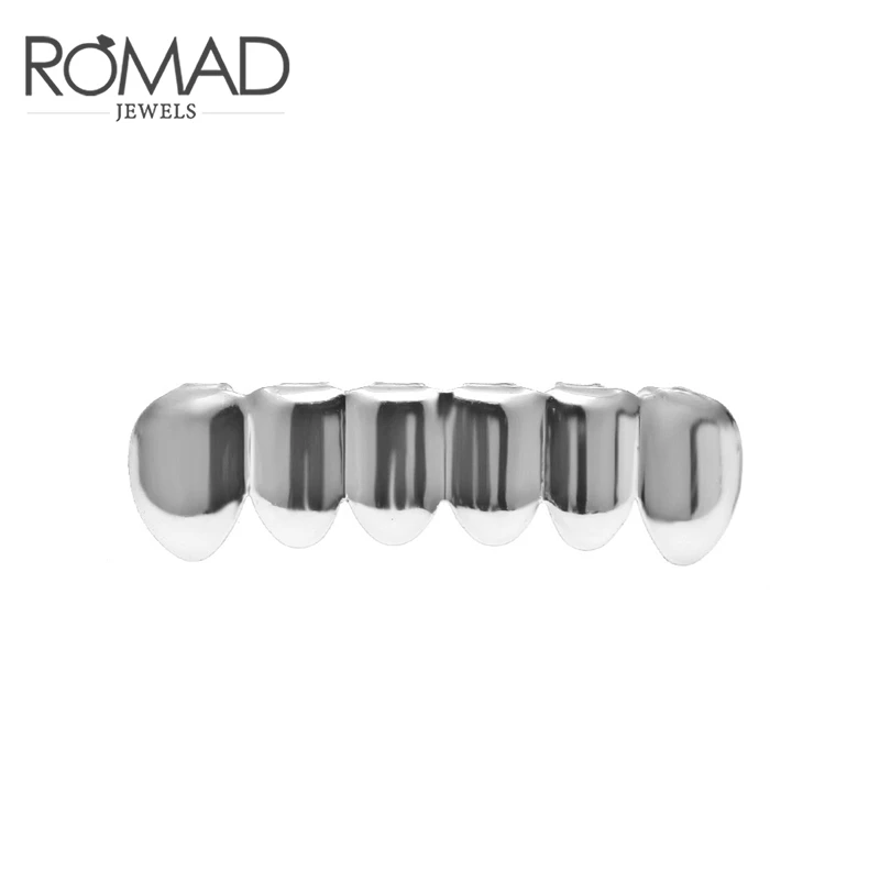 7 BOAKO Hip Hop Teeth Grillz Set Silver Gold Tooth Top Bottom Caps Punk False Dental Grills For Women Body Jewelry Cosplay Party - Окраска металла: 7