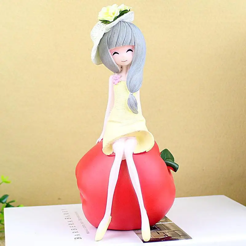 Милые Статуэтки из полимерной смолы в виде фруктовой девочки желеобразного