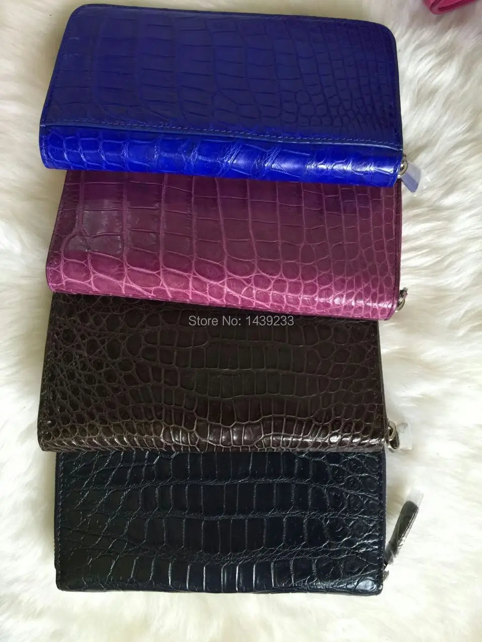 Женский кошелек из 100% натуральной крокодиловой кожи живота рождественский