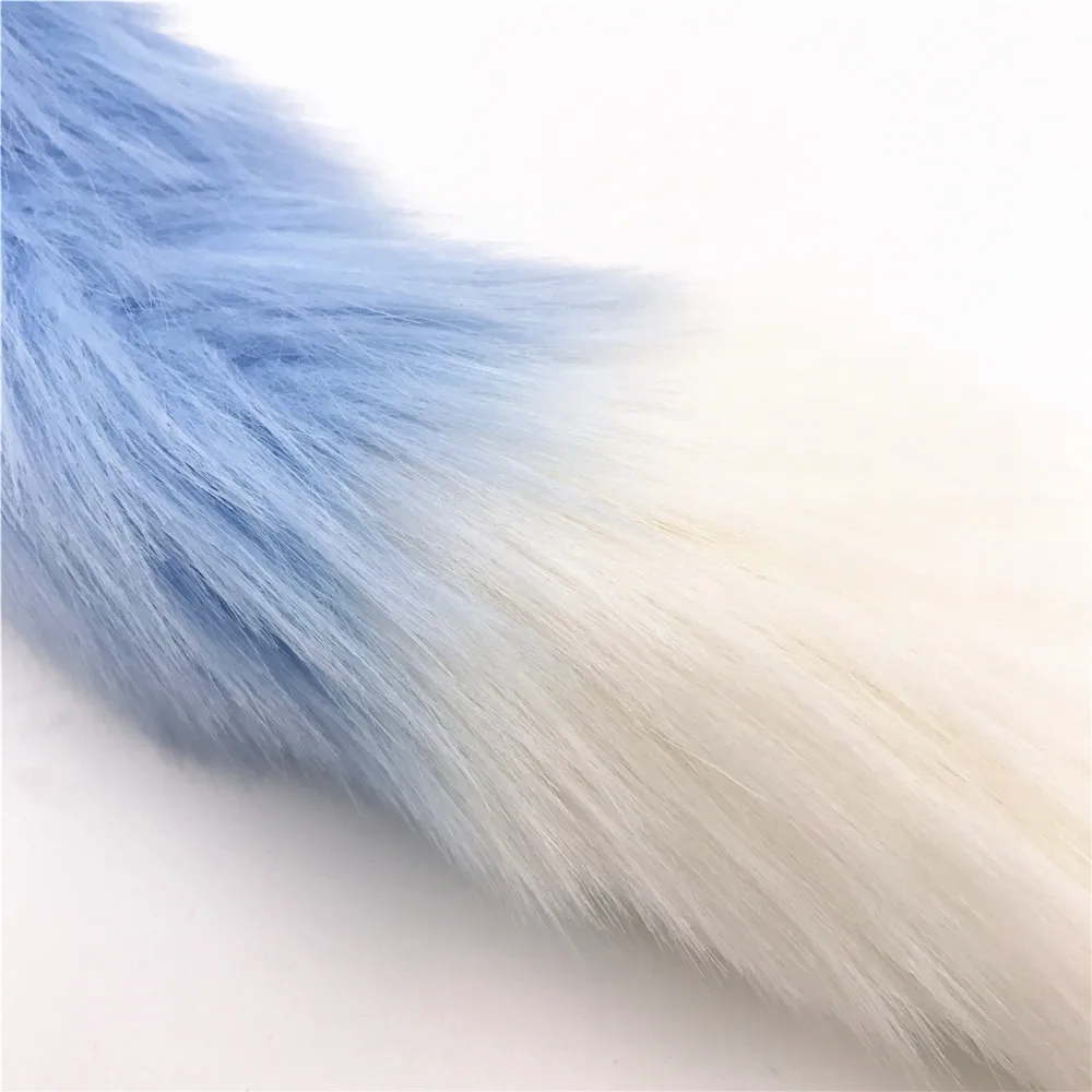 2 Pcs/Lot Vibrator And Light Blue White 40cm Fox Tail Anal Plug Sex Toys Metal Toy for Women Man Adult Games Products | Красота и