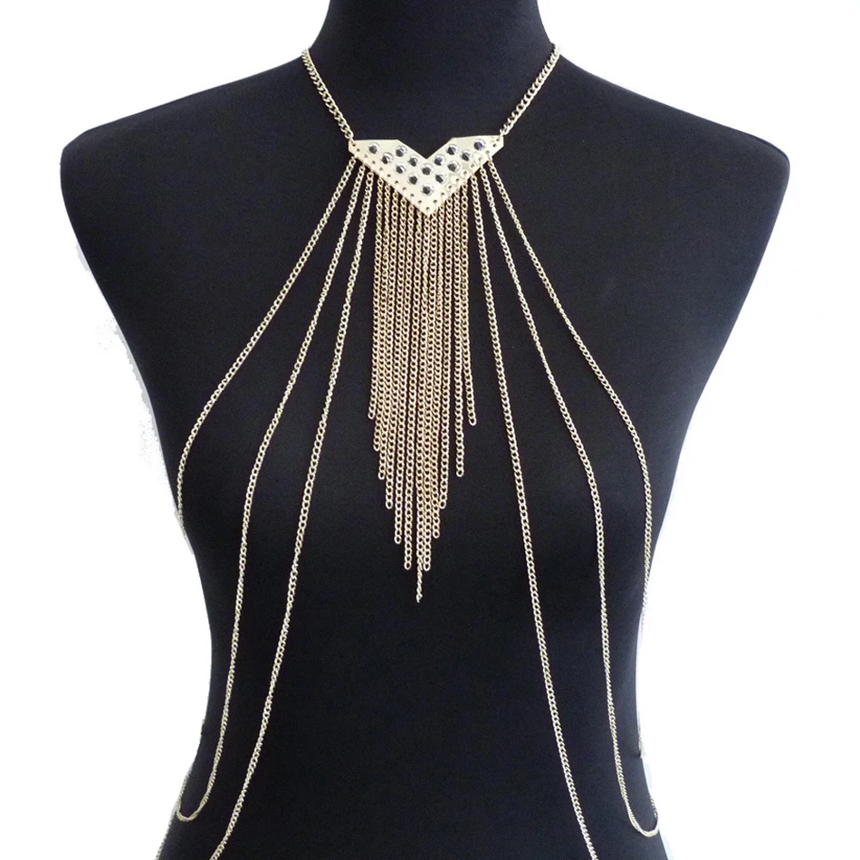 Модная Геометрическая треугольная металлическая подвеска кисточка золотого