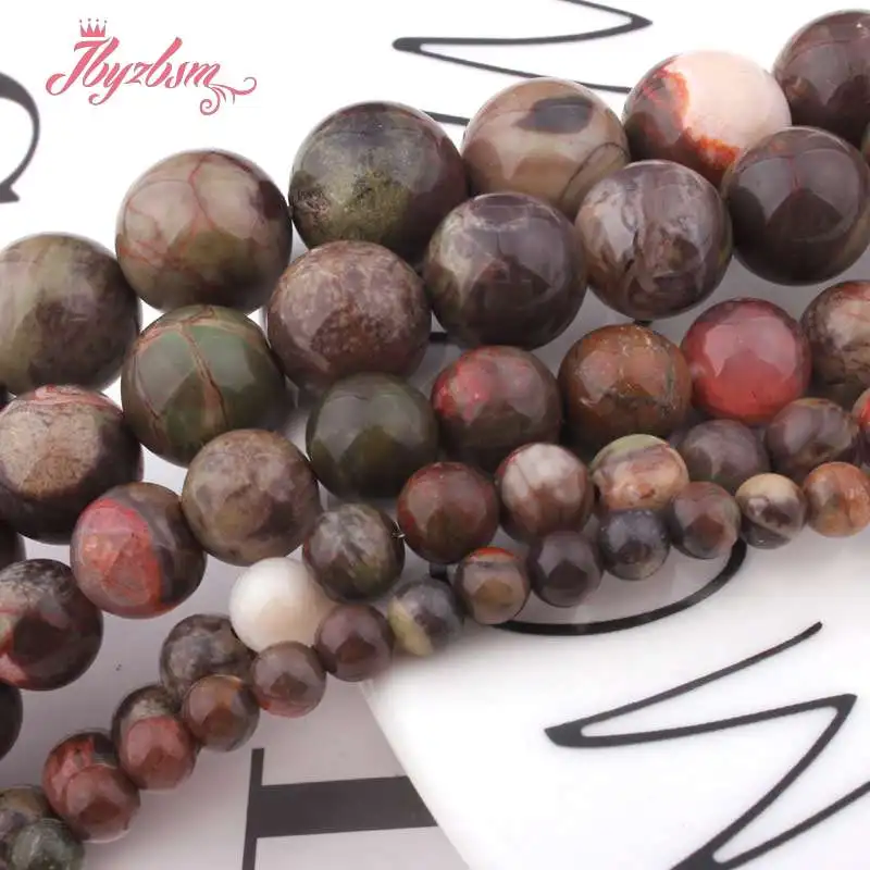 4 6 8 10 12mm Round Multicolor Rainfrest Agates Natural Stone Beads For DIY Necklace Bracelets Jewelry Making 15&quot Free Shipping |