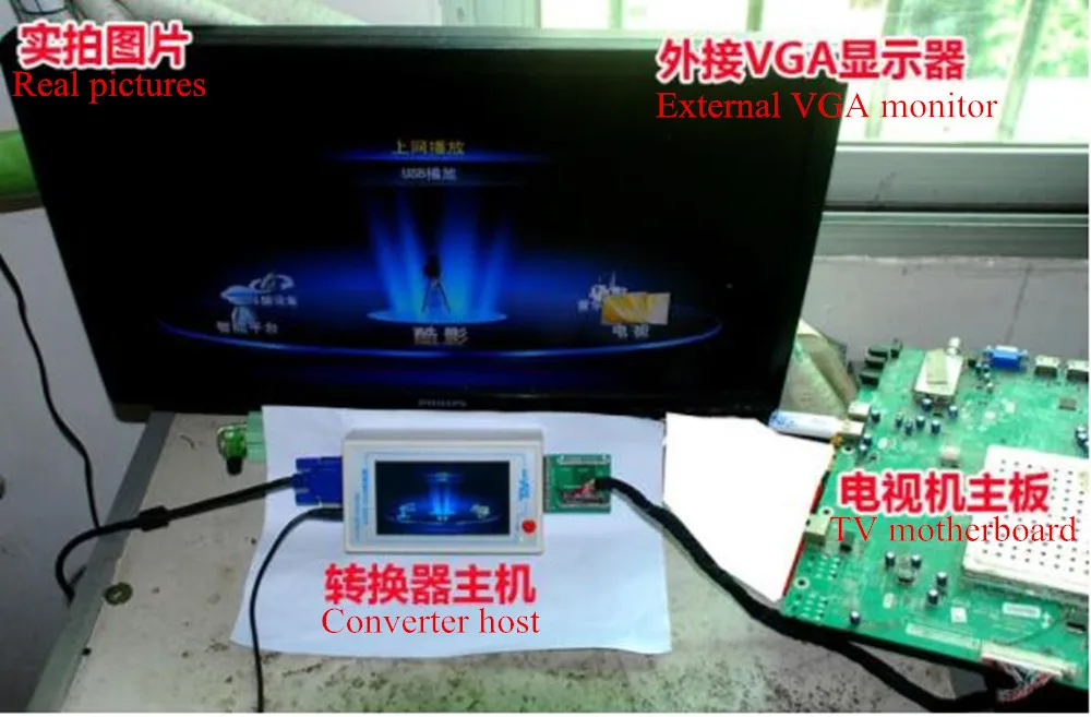 Официальный конвертер TV 160 LVDS с обратной связью VGA (с версией ЖК экрана) ЖК/LED