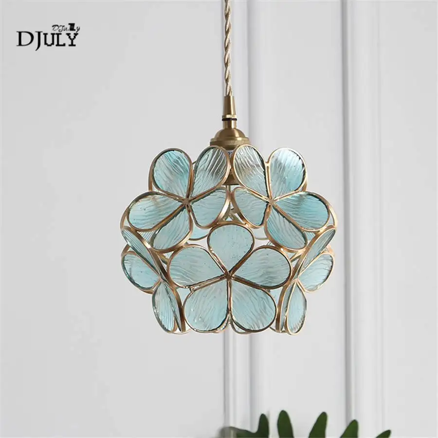 Японский стиль ручной стеклянный лепесток подвесные светильники для гостиной