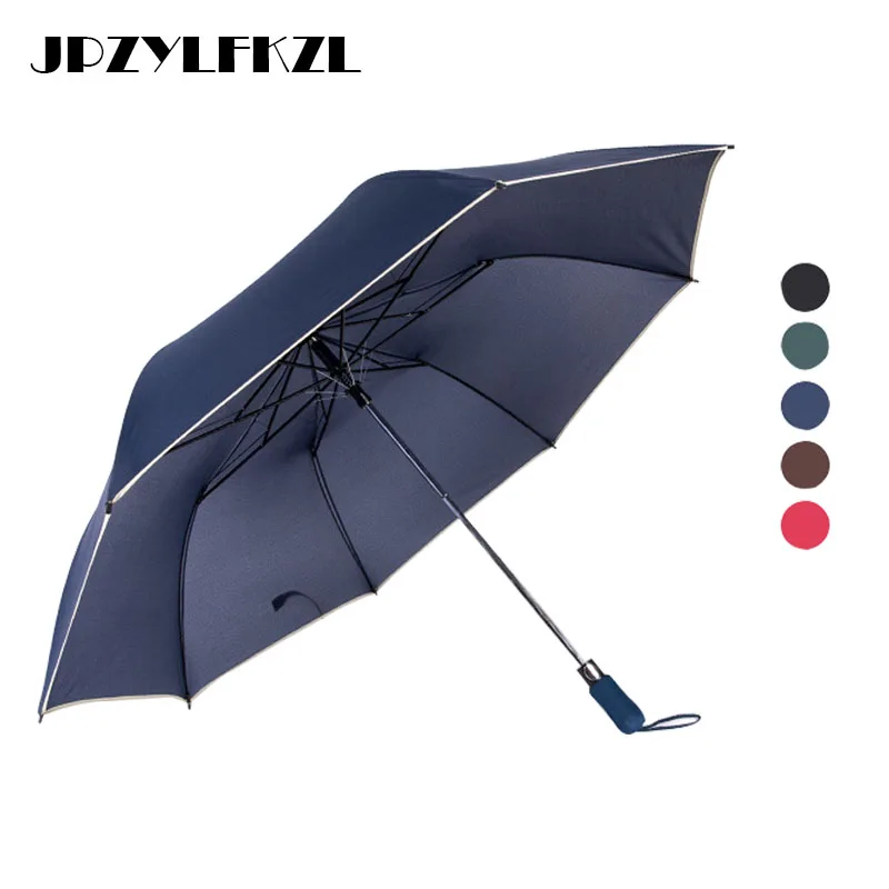 

2018 Hot Fashion Men Business Semiautomatic Umbrella Female Windproof Umbrella Rain Women Quality Durable Golf Folding Umbrella