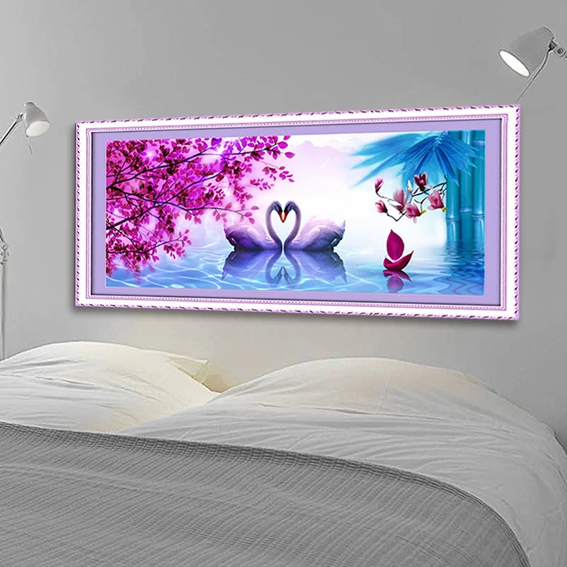 Новинка 5D алмазная вышивка крестиком Алмазная Вышивка Два лебедя Полный Круглый