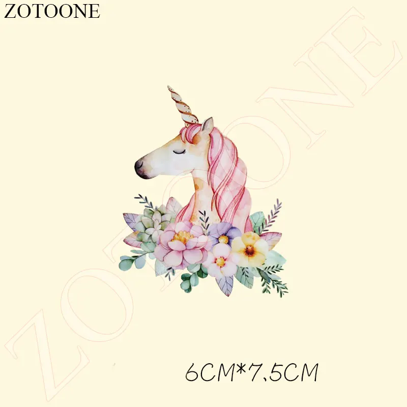 ZOTOONE нашивка единорога, железная вышивка, аппликация, сделай сам, цветочные нашивки, тепловые переводные наклейки для футболки, значки - Цвет: 8