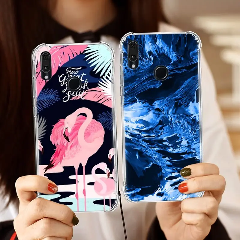 TPU Silicone Phone Cover For Huawei Y9 Prime 2019 P Smart Z Colorful Design Back Stylish Painted Soft Case |