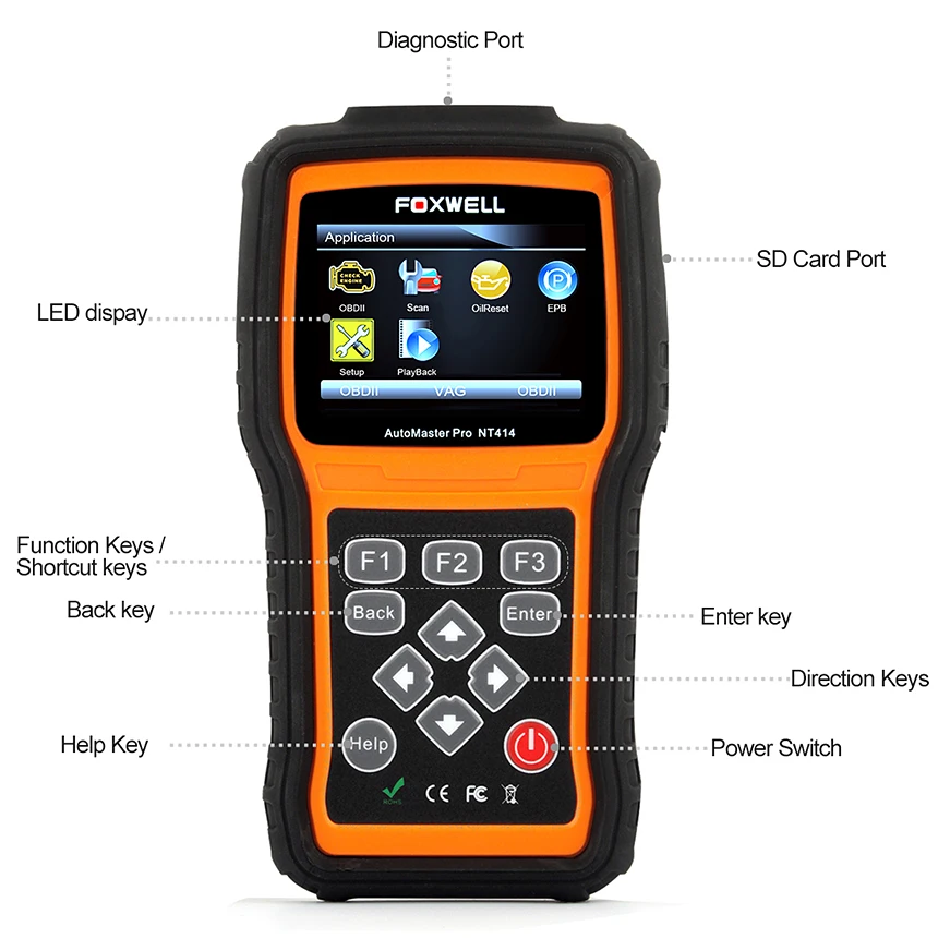 Автомобильные Инструменты Foxwell nt414 водителя Трансмиссия ABS Двигатели для