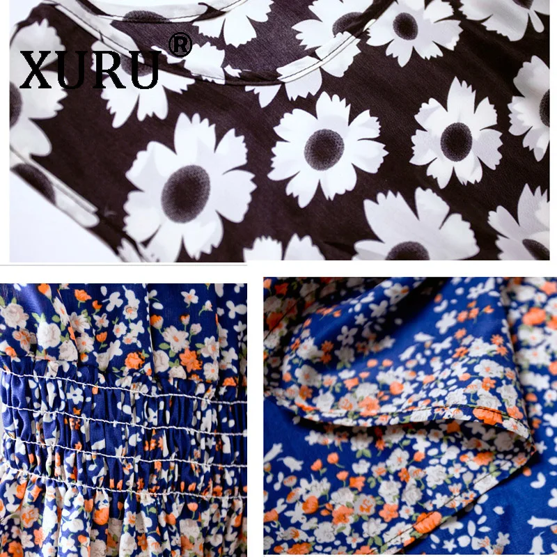 Женское шифоновое платье с цветочным принтом без рукавов|Женские платья| |