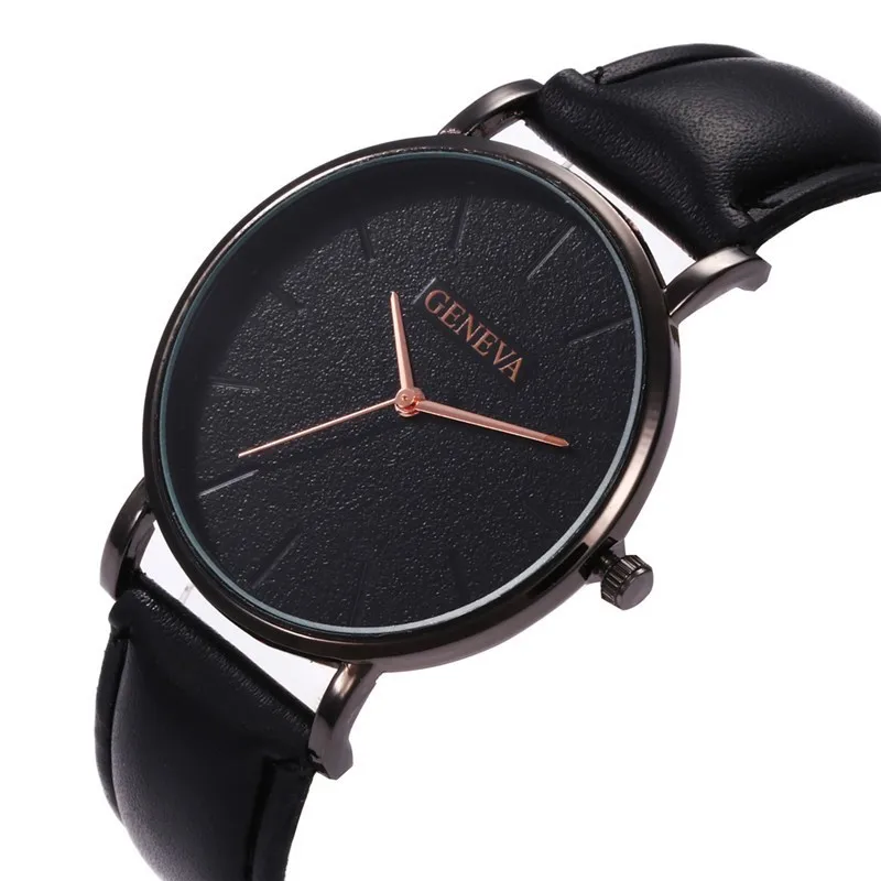 geneva10-black black Поступление мужские часы модные декоративные часы с хронографом мужские часы спортивные наручные часы с кожаным ремешком Relogio Masculino Reloj - Цвет: geneva10-black black