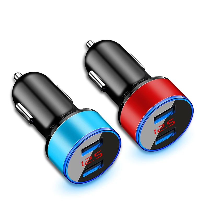 Автомобильное зарядное устройство с двумя USB портами 3 1 А 5 В со светодиодным