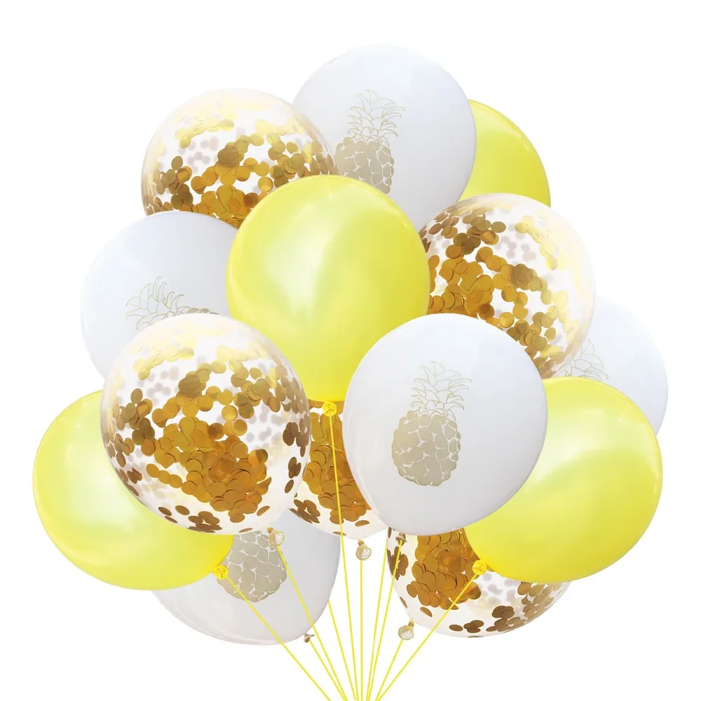 15 шт. фламинго и ананасы черепаха лист блестками лак латексный шар сплошной цвет