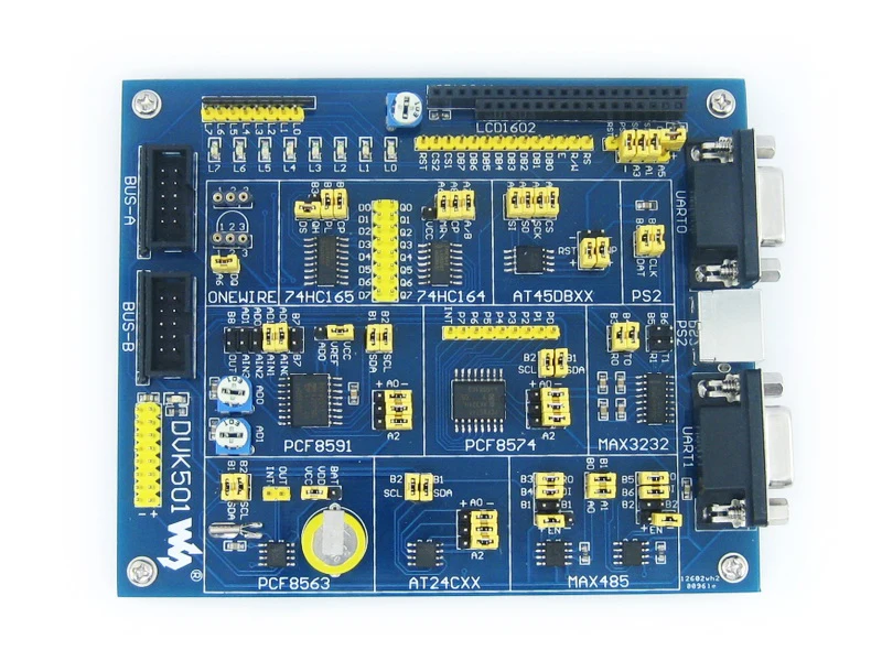 ATMEL AVR плата расширения DVK501 MCU PCF8563 DS18B20 MAX3232 PS/2 MAX485 LED для Atmega серии MCUs|board iphone|development