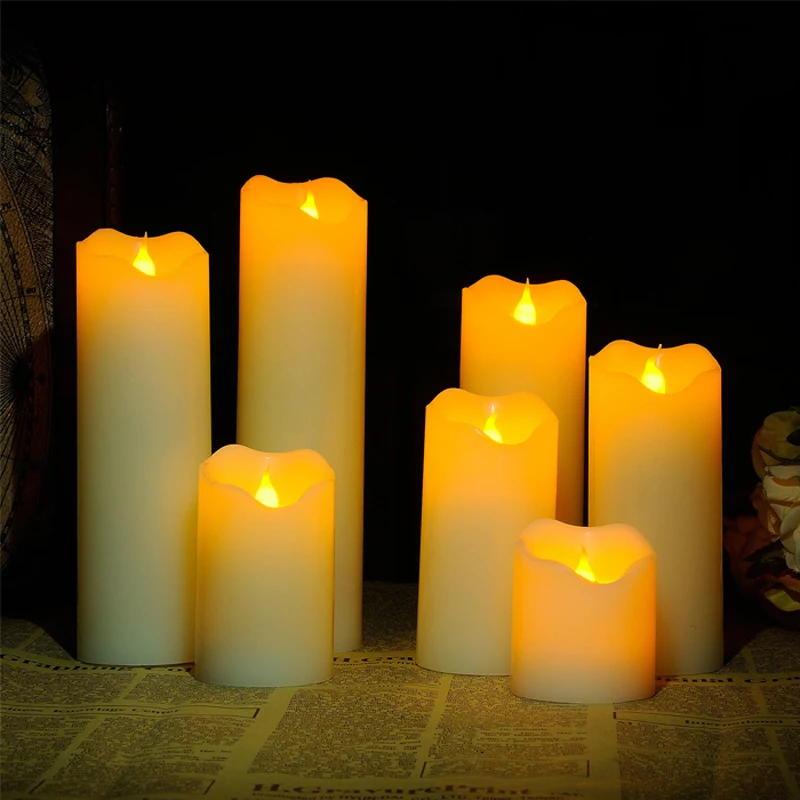 10pcs/lot Paraffin Wax LED Candle Light Dia5cm Flameless Electonic Candle-Shaped Lamp for Night Party Event Church Home Decor | Дом и сад