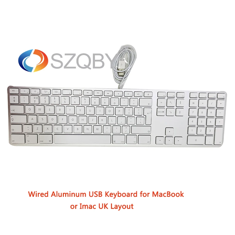 Aluminum Wired USB A1243 Keyboard with 10 Key Numeric Keypad MB110LL/A for All iMac or MacBook Pro with USB ports