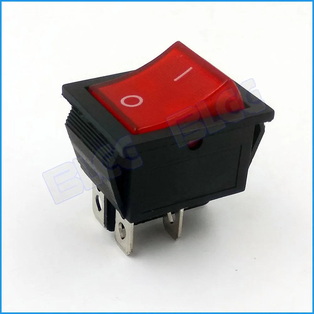 Высококачественный 4-контактный переключатель питания AC 250 в 16 А с лампой красный
