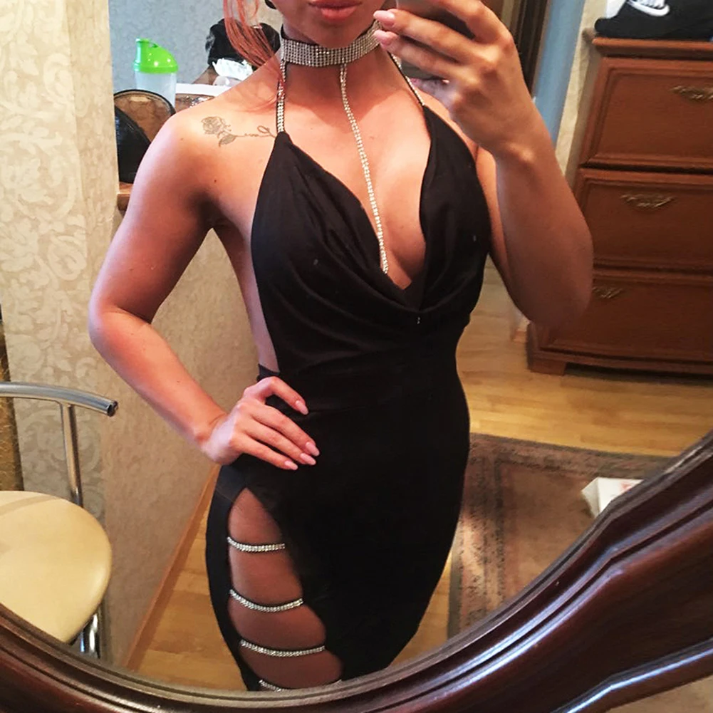 Вечернее платье с блестками женское сексуальное Клубная одежда летнее